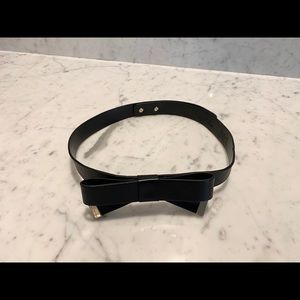 Prabal Gurung Black Leather Bow Belt Size Small